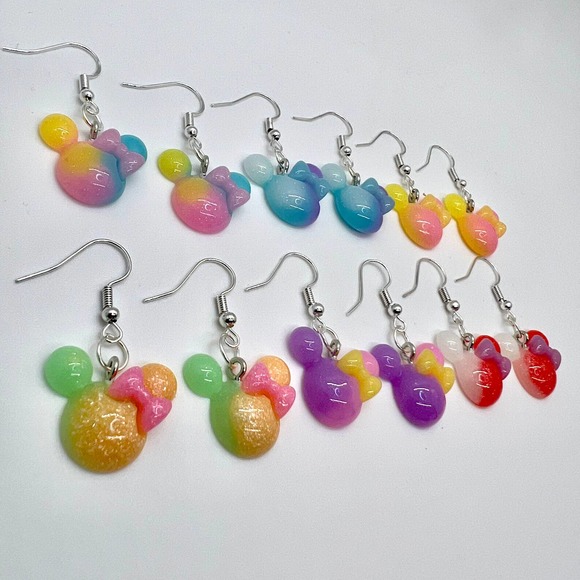 Tye Dye Earrings - Mickey Ear Earrings - Rainbow Earrings - Disney Earrings - Picture 5 of 11